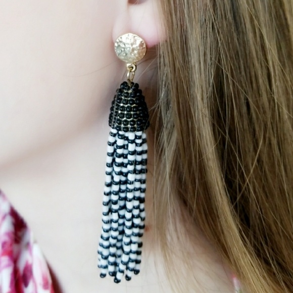. Jewelry - Black & White tassel earrings